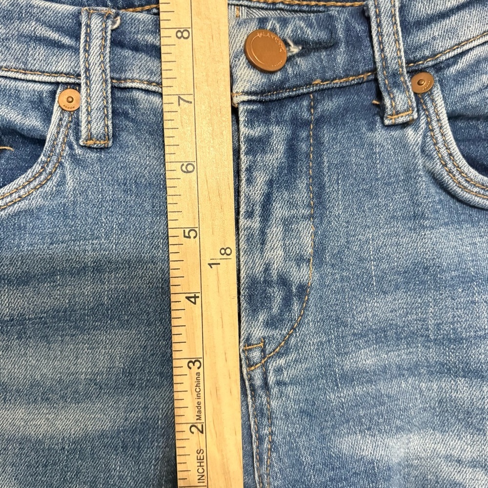 Blank NYC Light Blue Distressed Ankle Cropped Skinny Jeans MidRise Raw Hem Sz 27 - Picture 7 of 14